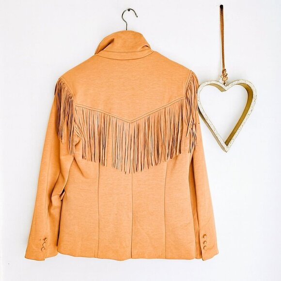 Anthropologie BLANKNYC FREE BIRD Western FRINGE Cowgirl MEDIUM Camel Brown - Picture 2 of 11